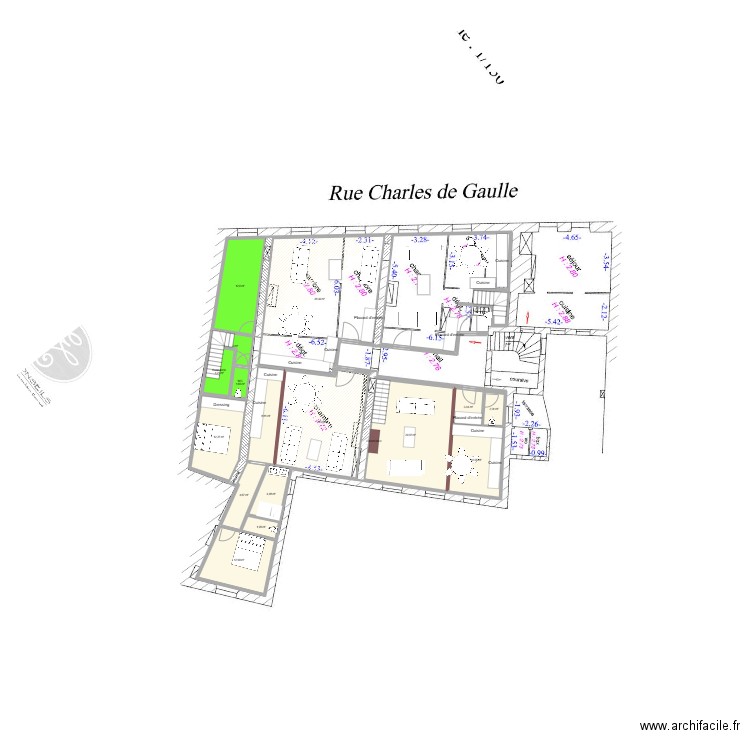 CDG. Plan de 30 pièces et 437 m2