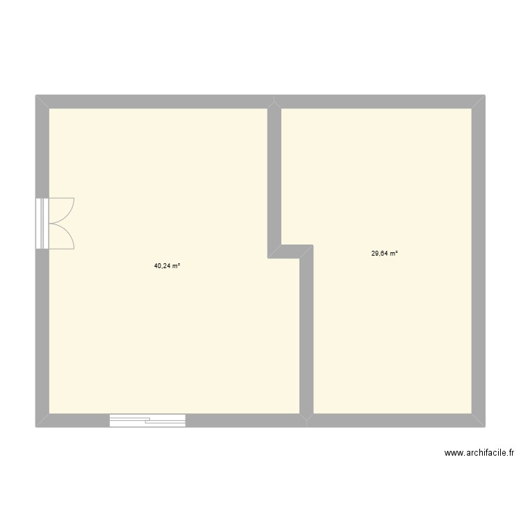 maison sainte anastasie. Plan de 2 pièces et 70 m2