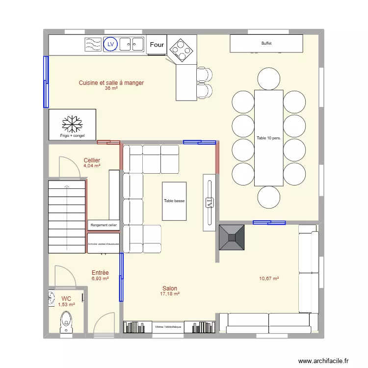 Maison MV3. Plan de 6  et 76 m²