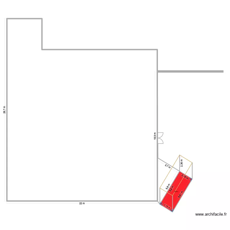 abri v&eacute;lo. Plan de 1  et 12 m²