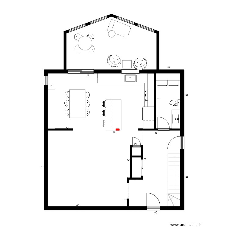 bujold rdch vide. Plan de 0 pièce et 0 m2