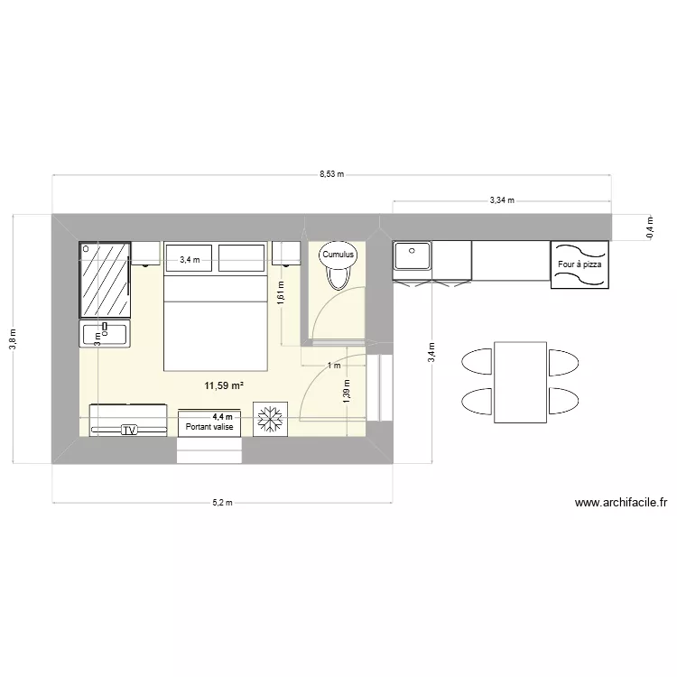 Cabane-studio4. Plan de 