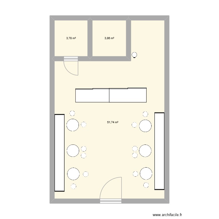 fruttini vh. Plan de 3 pièces et 59 m2