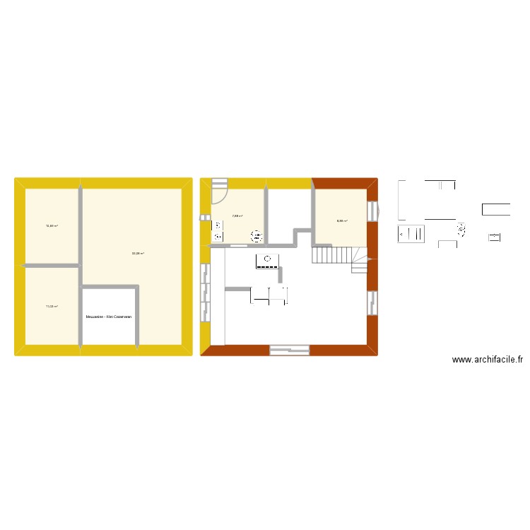 MAISON 2. Plan de 6 pièces et 79 m2