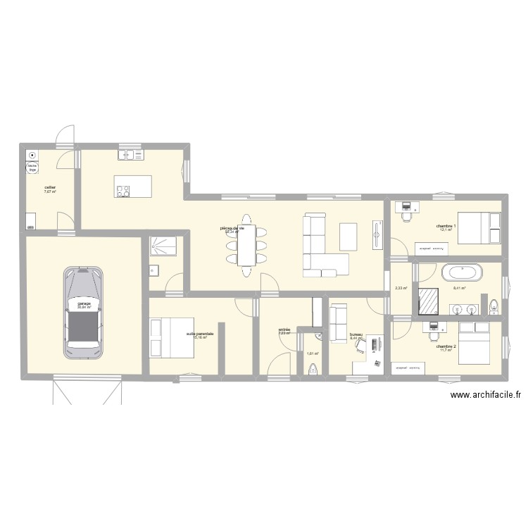 maison 1. Plan de 11 pièces et 160 m2