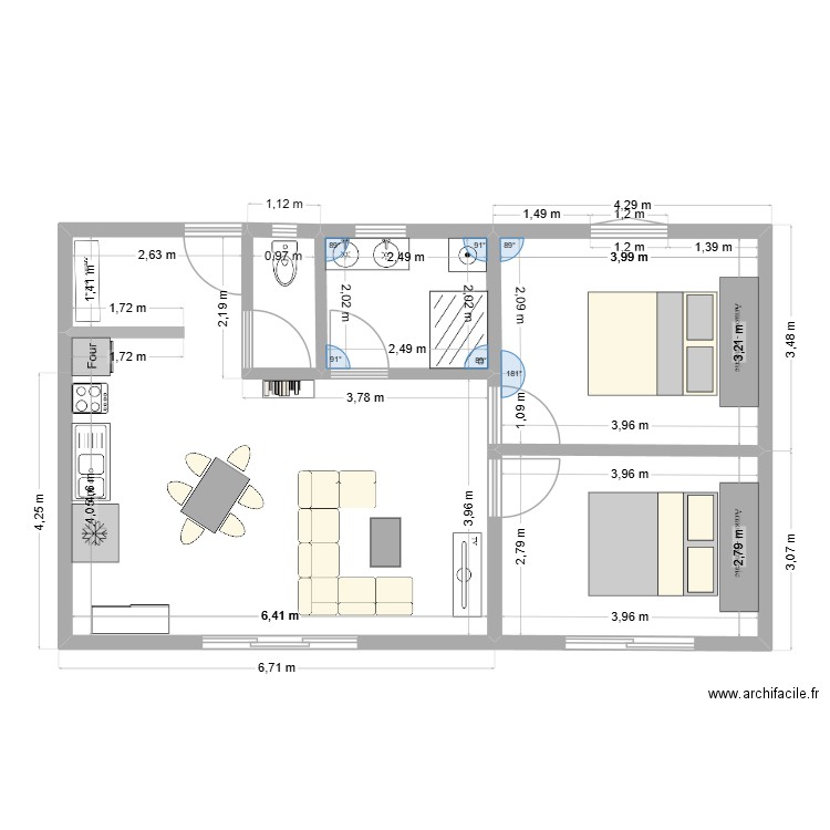 coconil 1. Plan de 5 pièces et 62 m2