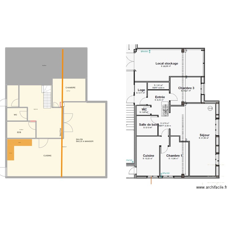 LOGT COS. Plan de 5 pièces et 307 m2