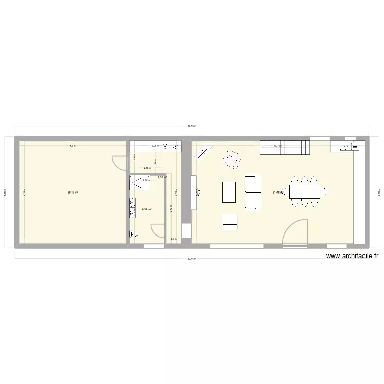 ETALLERIE 2. Plan de 4  et 117 m²