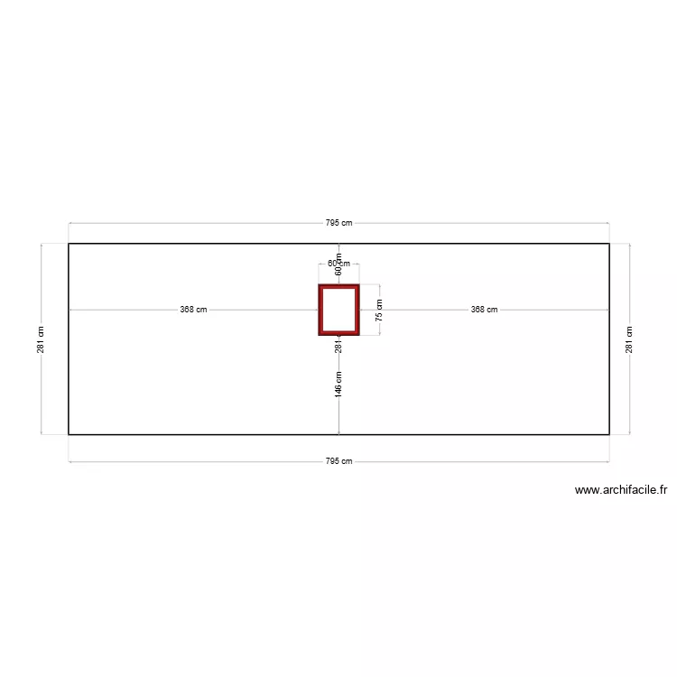 Fa&ccedil;ade rose EST. Plan de 