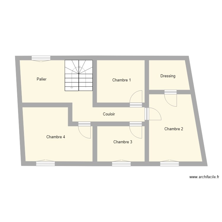 PILLARD ETAGE  . Plan de 3 pièces et 53 m2