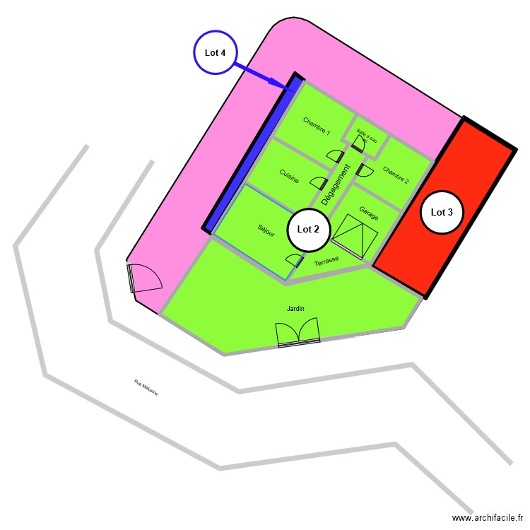 GIMENEZ lot 2. Plan de 8 pièces et 233 m2