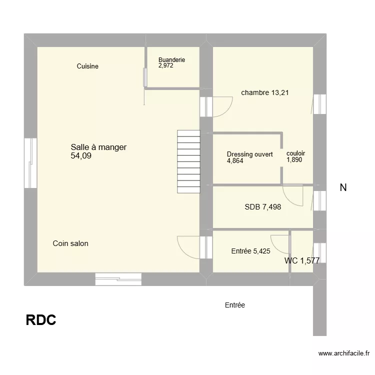 Interieur RDC. Plan de 