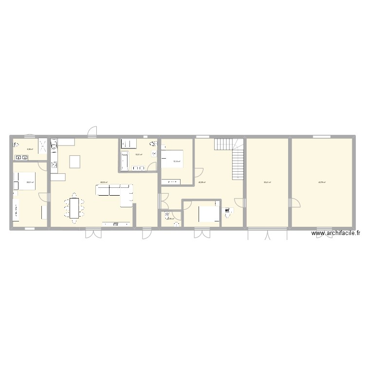 Chevagne. Plan de 9 pièces et 266 m2
