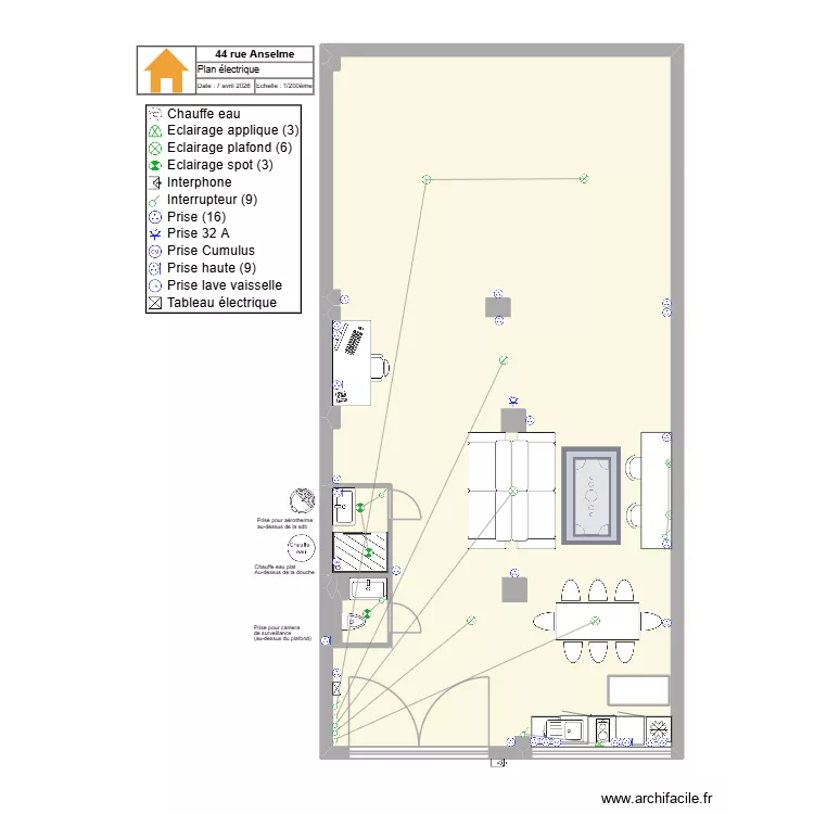 44 Anselme Brut. Plan de 5  et 107 m²