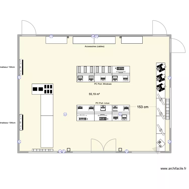Ordidocaz. Plan de 1  et 55 m²
