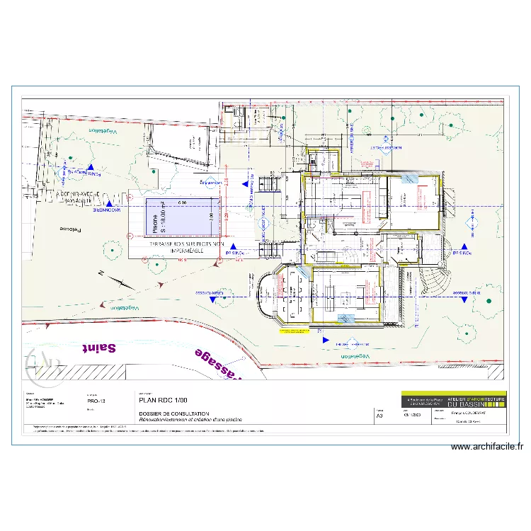 RdC honore plomberie. Plan de RdC honore plomberie. Plan de