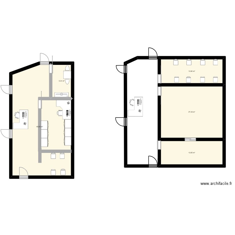 ESPACE AUDITION. Plan de 5 pièces et 105 m2