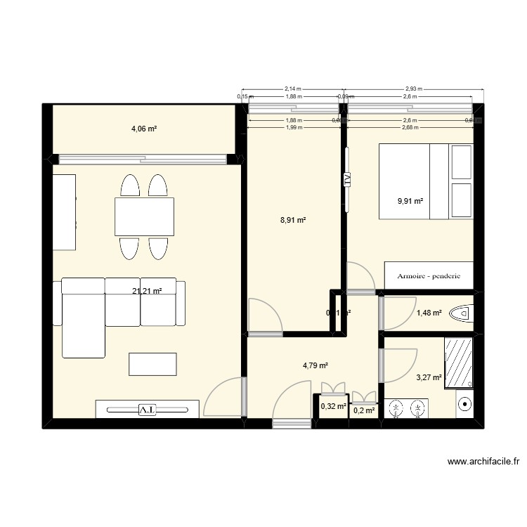 PROJET APPARTEMENT. Plan de 0 pièce et 0 m2