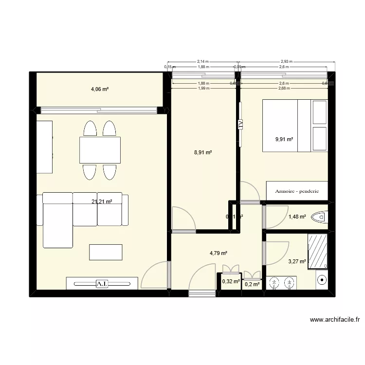 PROJET APPARTEMENT. Plan de 10 et 54 m² PROJET APPARTEMENT. Plan de 10 et 54 m²