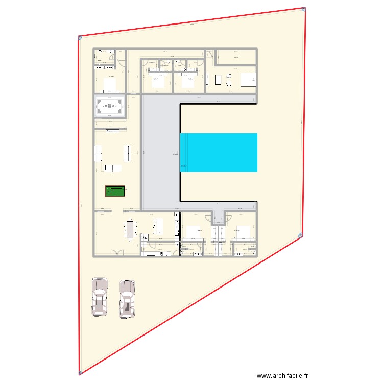 TERRAIN MERE pA. Plan de 18 pièces et 1481 m2