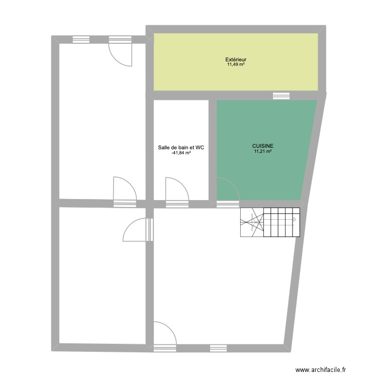 MAISON FIAC. Plan de 3 pièces et 29 m2