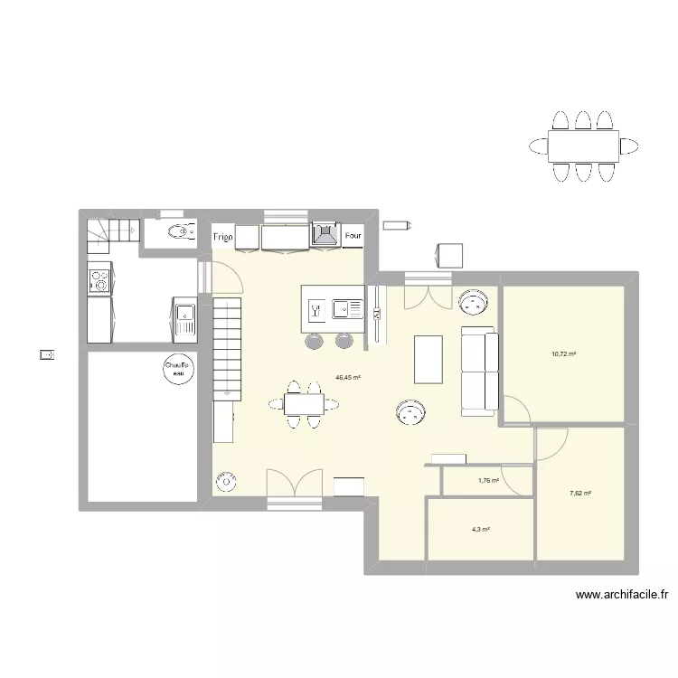 sabrina plan modifie et meubl&eacute;. Plan de 
