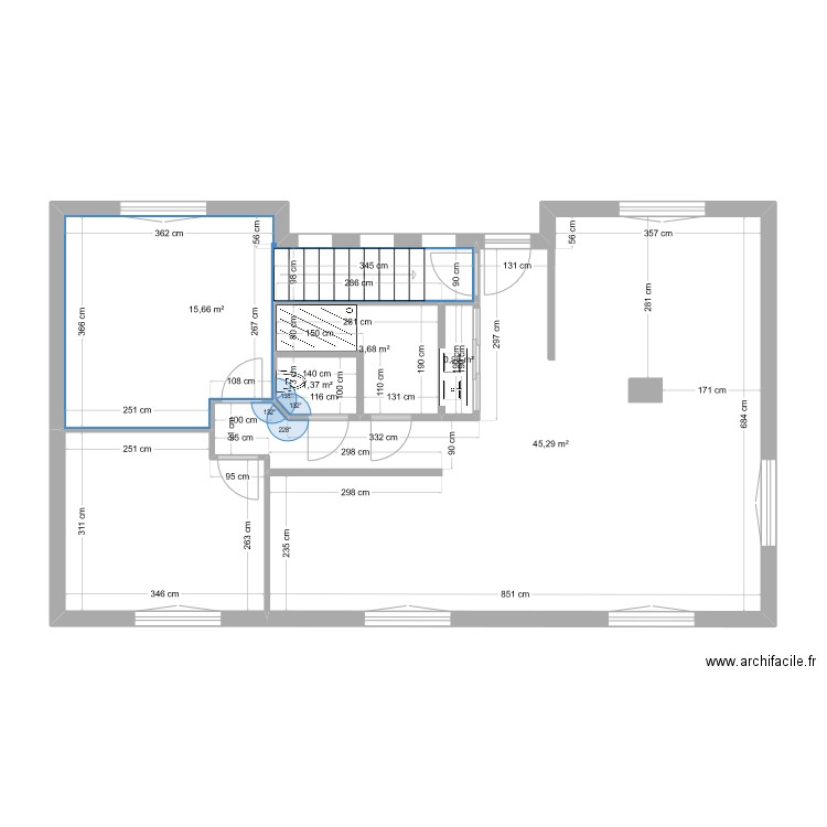renov 1er Etage010. Plan de 6 pièces et 77 m2