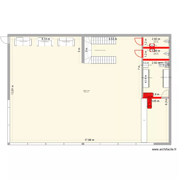 Local Portet. Plan de 3 et 213 m² Local Portet. Plan de 3 et 213 m²