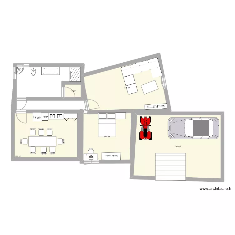 test. Plan de 5  et 87 m²