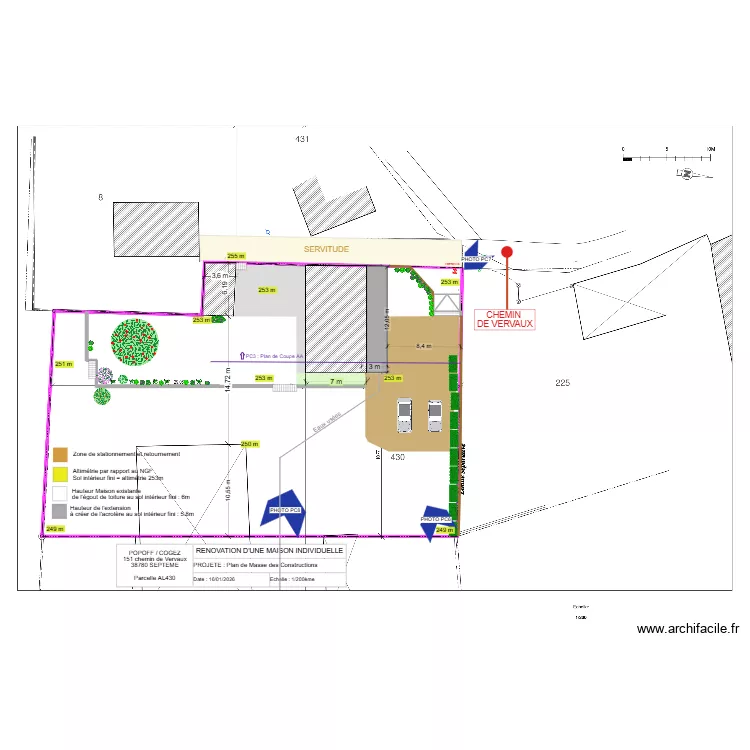 Plan Masse PROJETTE. Plan de 