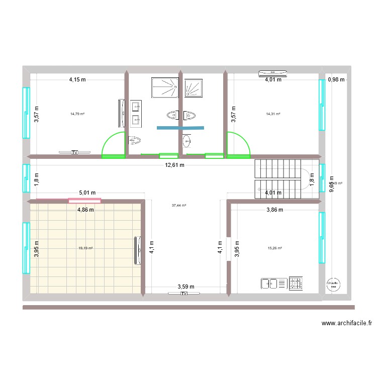 R+1 PLAN 2025 2. Plan de 6 pièces et 110 m2