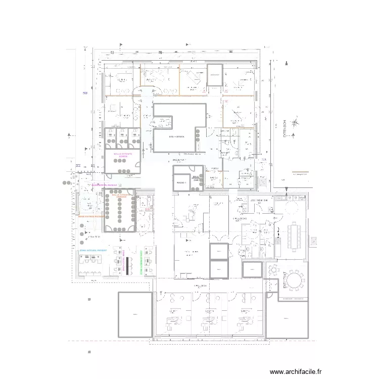 CABINET DENTAIRE sans rien. Plan de 13 Pièces et 267 m²