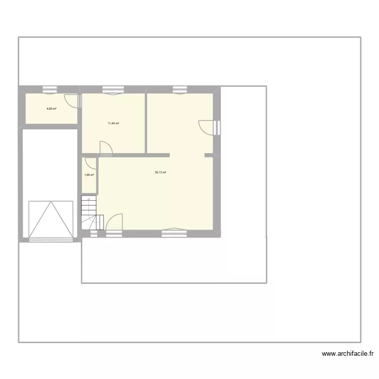 rdc Carnac origine sans entr&eacute;e. Plan de 4  et 57 m²