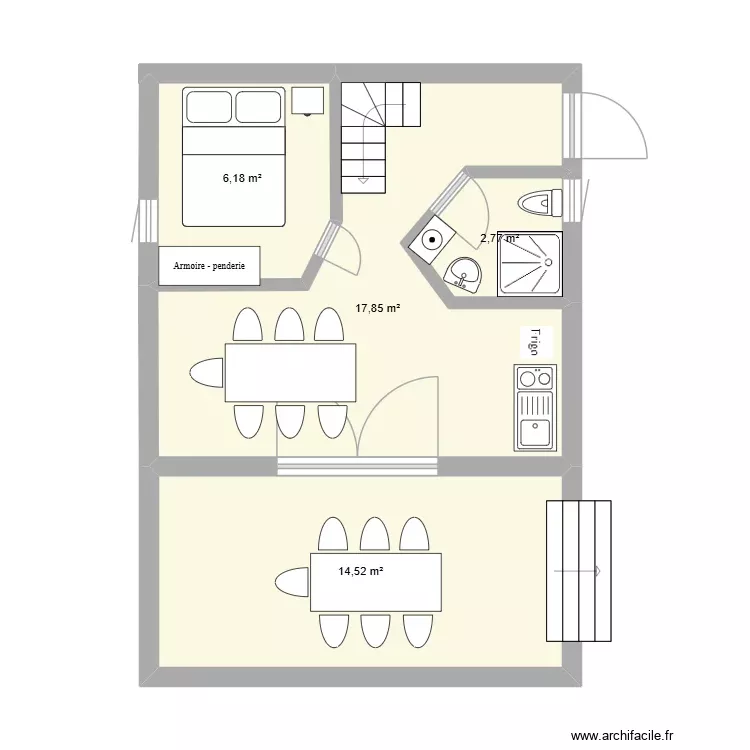 CHALET 5-7 pers. Plan de 4 Pièces et 41 m² CHALET 5-7 pers. Plan de 4 Pièces et 41 m²