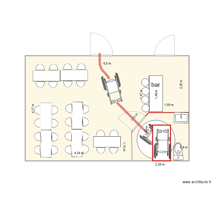 la nova TRAVAUX 4. Plan de 2 pièces et 27 m2