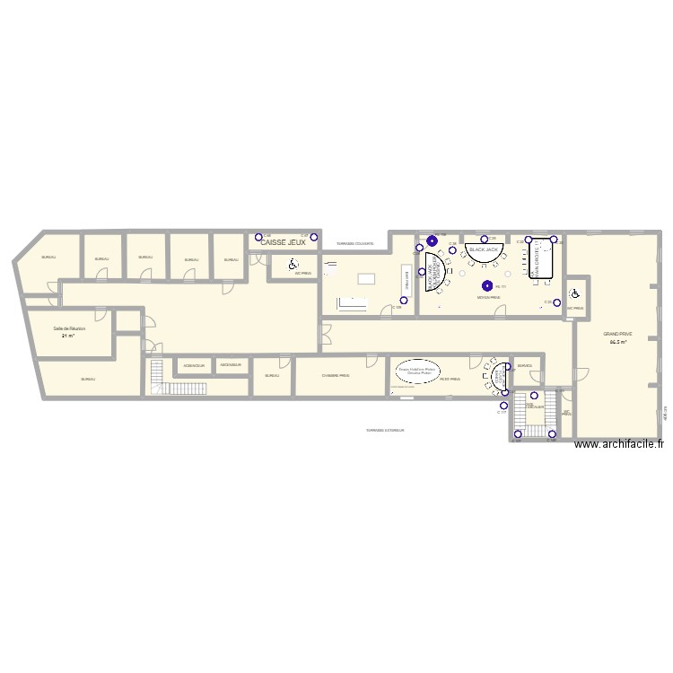 Plan Salon Privé au 6 août 2024. Plan de 0 pièce et 0 m2