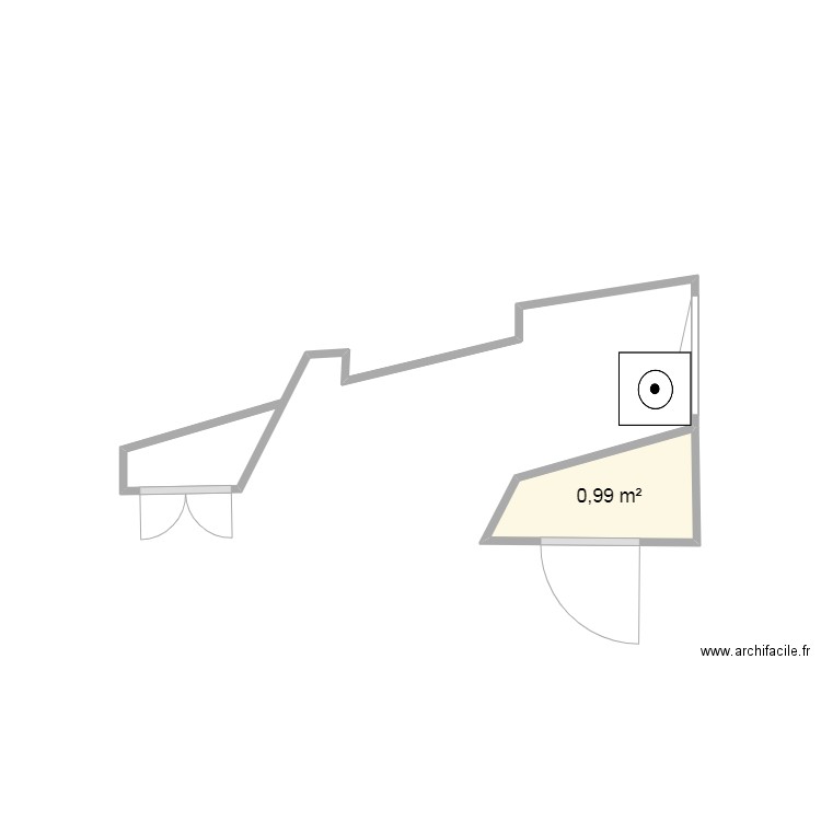 cuisine p. Plan de 1 pièce et 1 m2