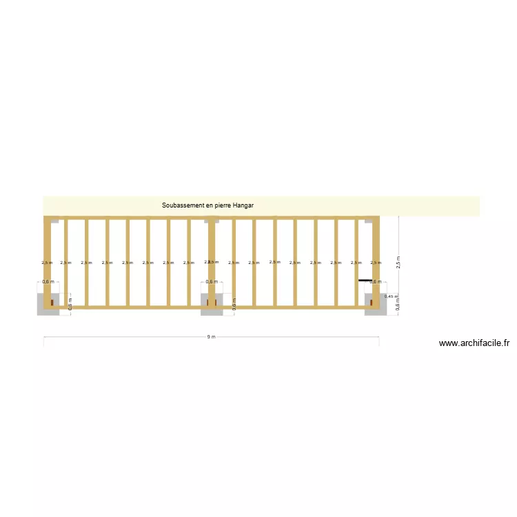 Structure terrasse vue dessus. Plan de 