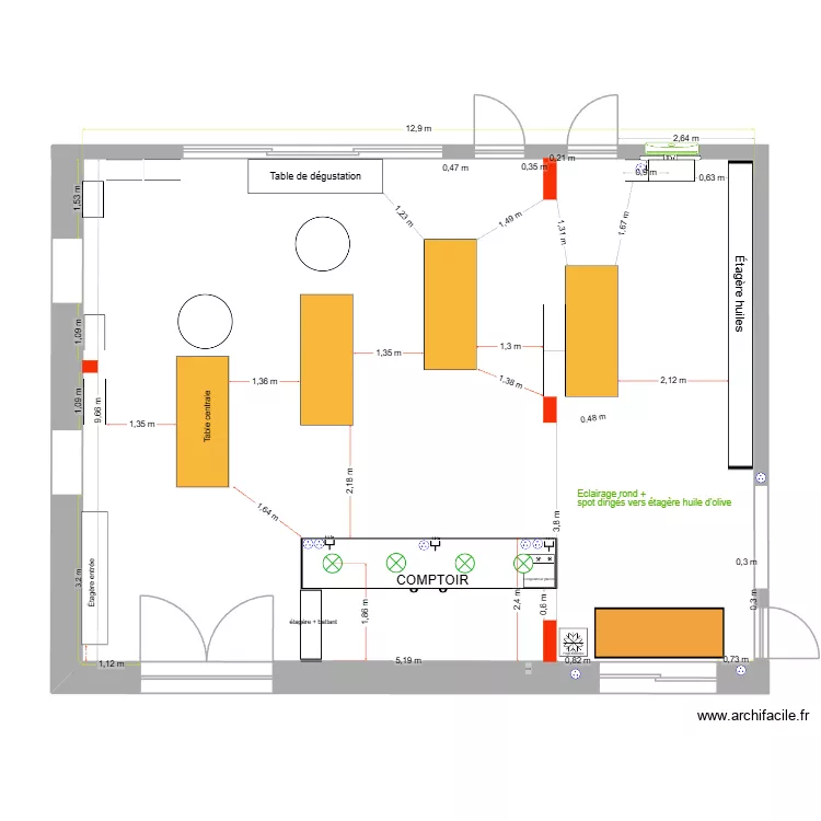 Nouvelle boutique. Plan de 