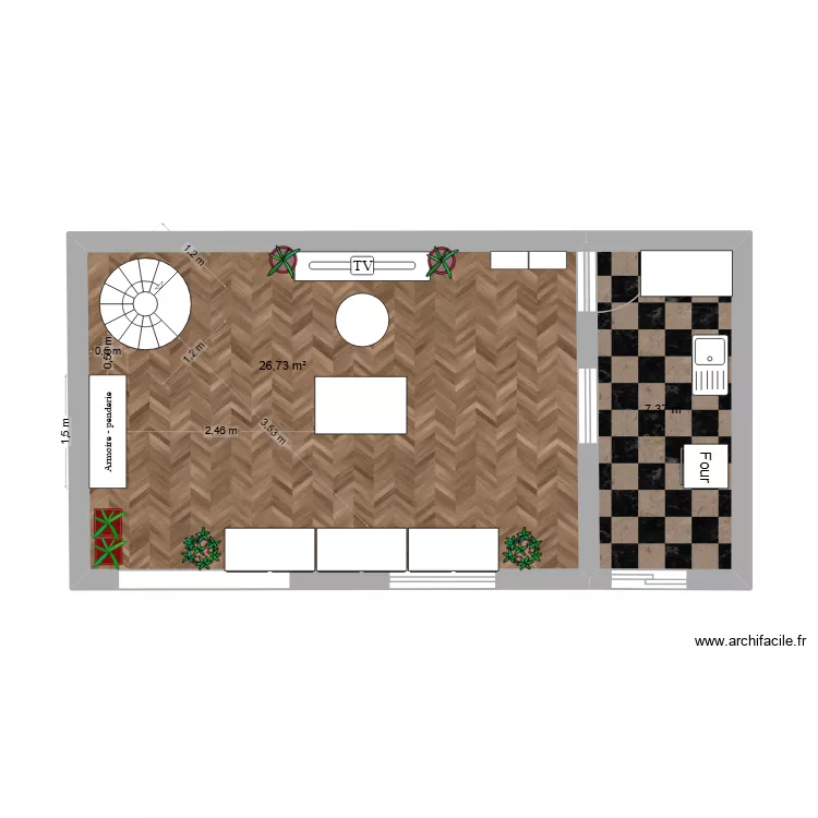 Johan PLAN MCO. Plan de 2 Pièces et 34 m²
