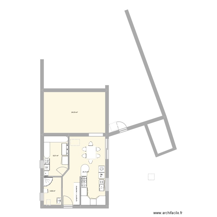 essai 1. Plan de 4 pièces et 63 m2