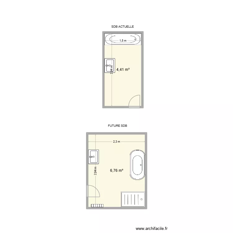 Letombe emillie. Plan de 2  et 11 m²
