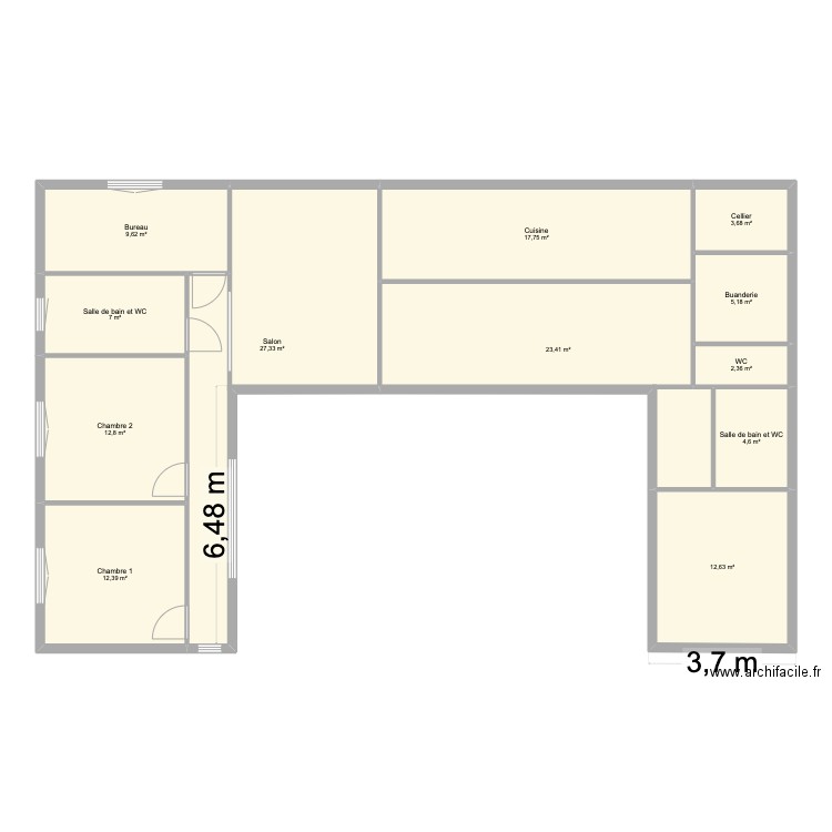 PLAN V2. Plan de 12 pièces et 139 m2