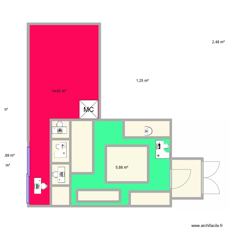 PLAN DE MON ENSEIGNE. Plan de 12 pièces et 36 m²