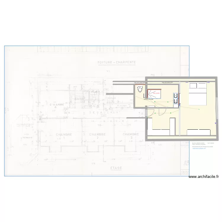 GISTELINCK Plan situation projet&eacute;e 141123. Plan de 