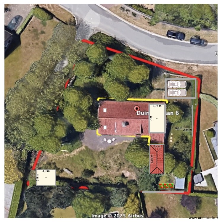 de Panne V9. Plan de 3 pièces et 68 m2