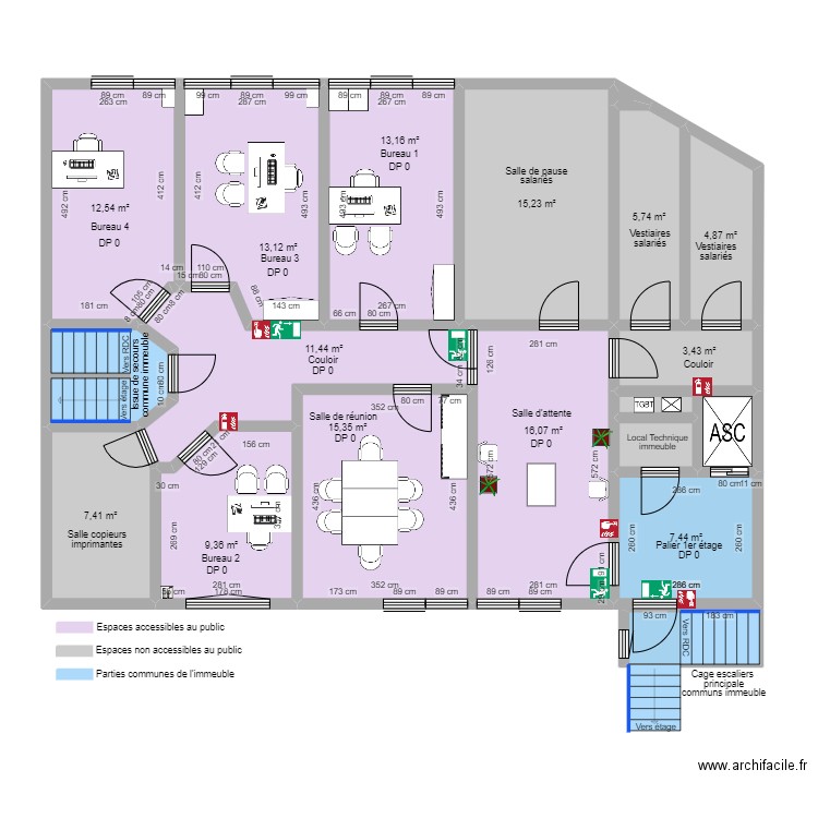 WIMOOV FORBACH AVANT TRAVAUX. Plan de 19 pièces et 147 m2