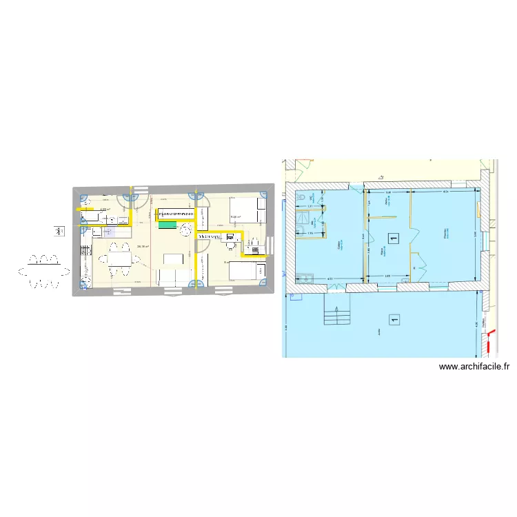 Chessy 5?. Plan de 4 pièces et 49 m²