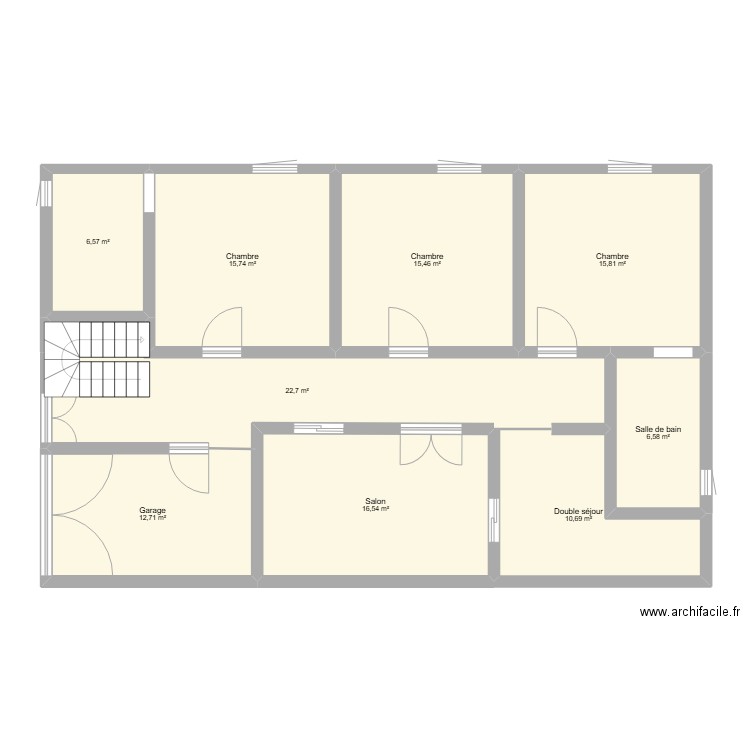 Falllou Toure. Plan de 9 pièces et 123 m2