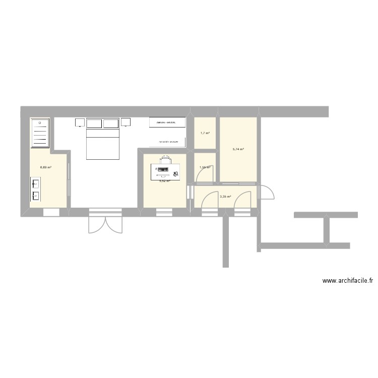 Le Maisnil 1 150925 22.10v2. Plan de 6 pièces et 25 m2